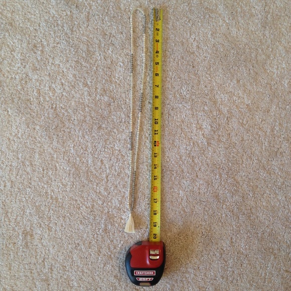 Cream and Grey Beaded Necklace with Cream Tassel - Picture 4 of 4